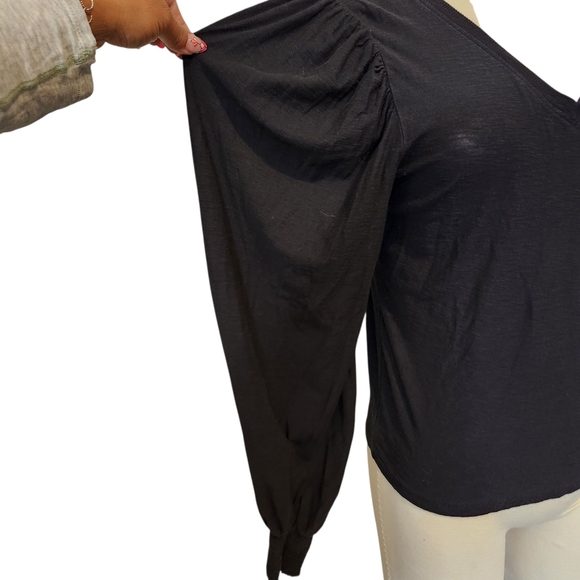 EUC NATION LTD TABITHA FULL SLEEVE V- NECK BLACK SZ S - Picture 9 of 13